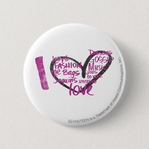 I Heart Graffiti Purple 6 Cm Round Badge