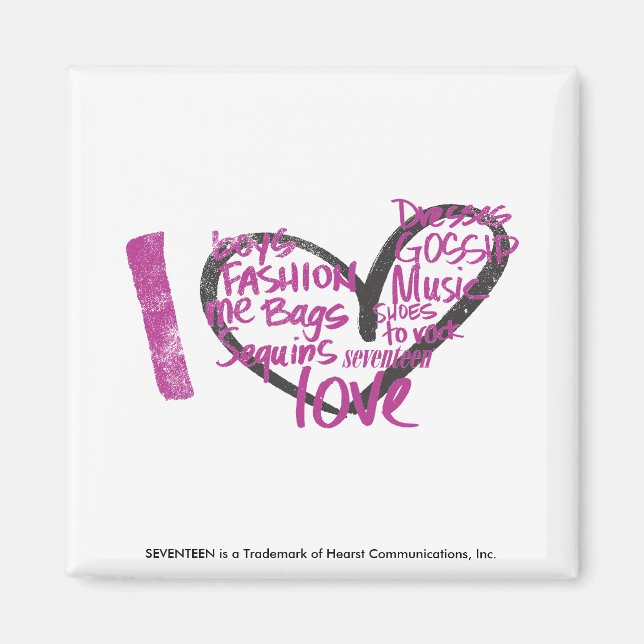 I Heart Graffiti Purple Magnet (Front)