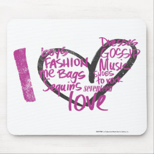 I Heart Graffiti Purple Mouse Pad
