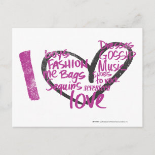 I Heart Graffiti Purple Postcard
