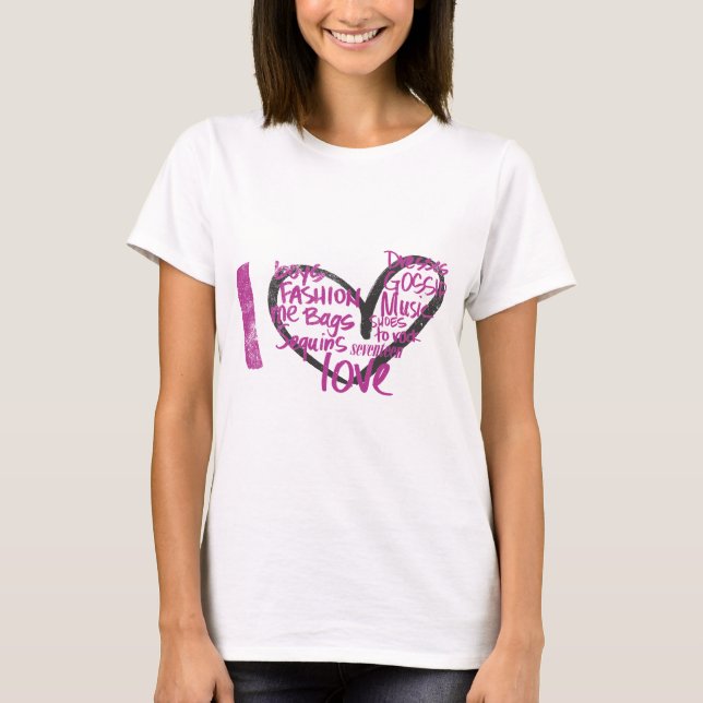 I Heart Graffiti Purple T-Shirt (Front)