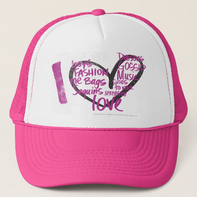 I Heart Graffiti Purple Trucker Hat (Front)