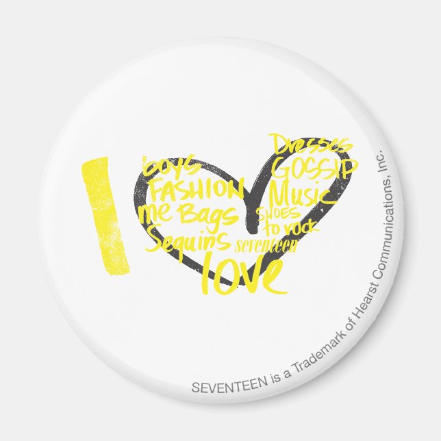 I Heart Graffiti Yellow Magnet (Front)