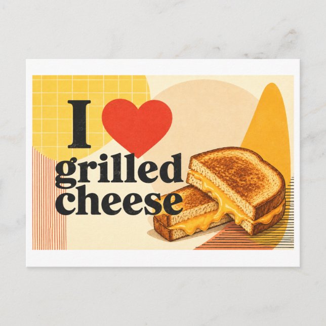 "I [Heart] Grilled Cheese" Postcard (Front)