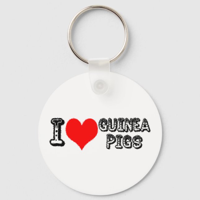 I (heart) Guinea Pigs Key Ring (Front)
