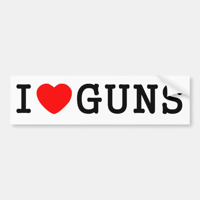 I Heart Guns Bumper Sticker (Front)