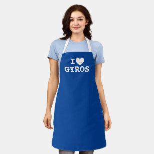 I heart gyros Funny Greek cuisine kitchen apron