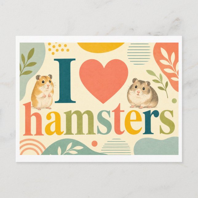 "I [Heart] Hamsters" Postcard (Front)
