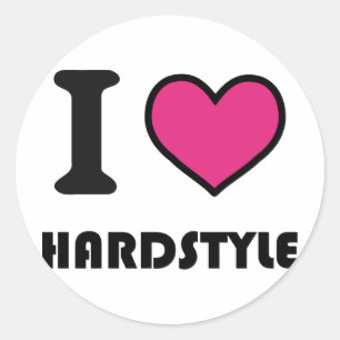 i heart hardstyle classic round sticker
