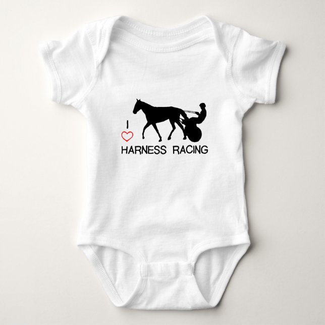 I Heart Harness Racing Baby Bodysuit (Front)