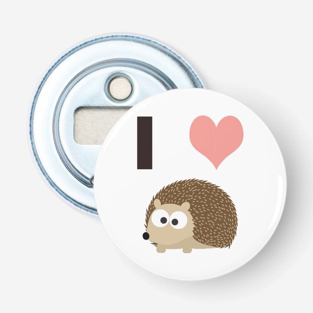 I Heart Hedgehogs Bottle Opener (Front)