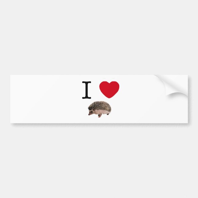 I HEART HEDGEHOGS BUMPER STICKER (Front)