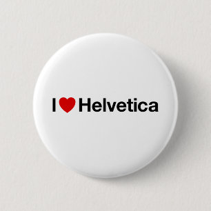 I heart Helvetica 6 Cm Round Badge
