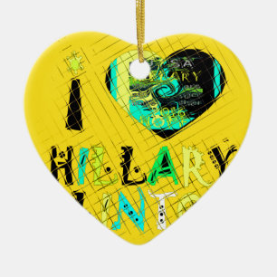 I Heart Hillary Clinton: Graffiti Expression Art Ceramic Tree Decoration