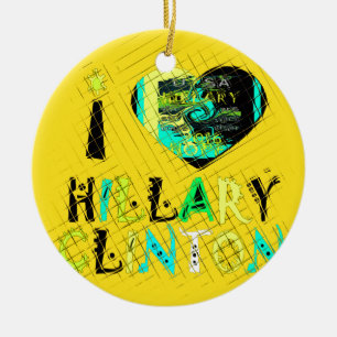 I Heart Hillary Clinton: Graffiti Expression Art Ceramic Tree Decoration