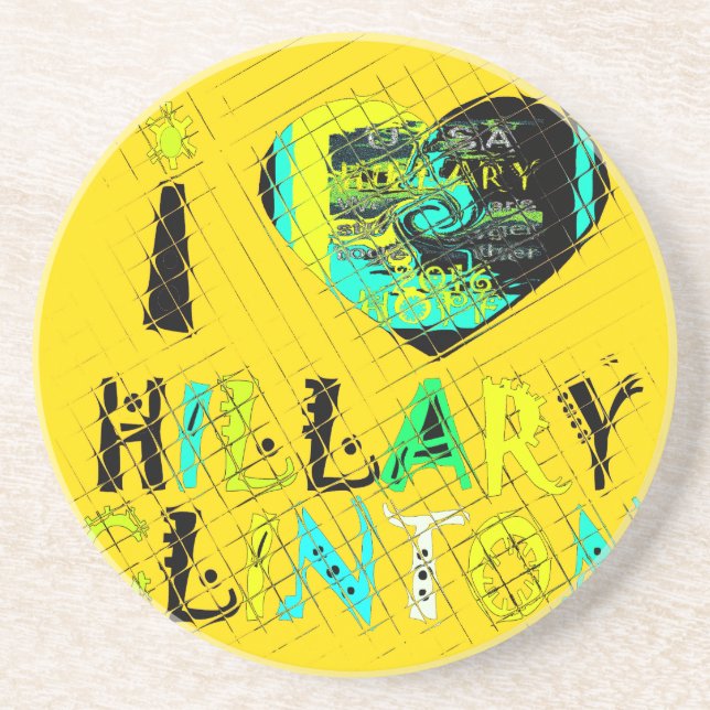 I Heart Hillary Clinton: Graffiti Expression Art Coaster (Front)