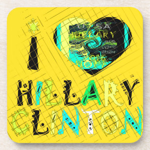 I Heart Hillary Clinton: Graffiti Expression Art Coaster