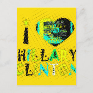 I Heart Hillary Clinton: Graffiti Expression Art Postcard