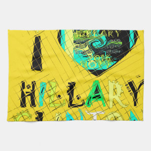 I Heart Hillary Clinton: Graffiti Expression Art Tea Towel