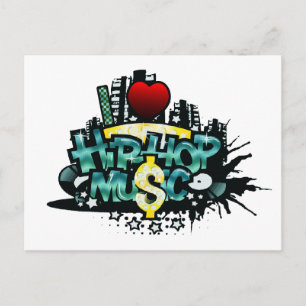 I Heart Hip Hop Music Postcard