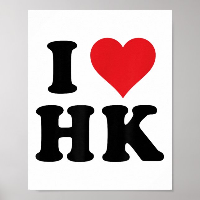 I Heart Hk Initials I Love H.k. First And Last Nam Poster (Front)