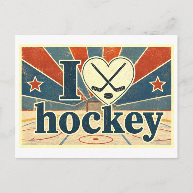 "I [Heart] Hockey" Postcard (Front)
