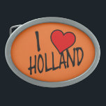 I Heart Holland bk on or bbcnt Belt Buckle<br><div class="desc">I Heart Holland bk on orange belt buckle

Design © Trinkets and Things 2022 - AHP Design. All Rights Reserved.</div>