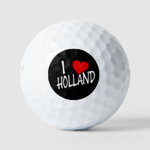 I Heart Holland wt on bk be6 gbcnt Golf Balls