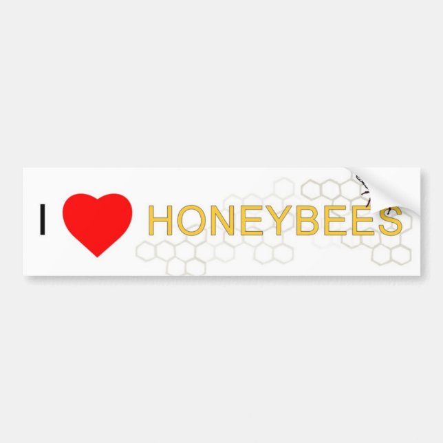 I Heart Honeybees bumper sticker (Front)