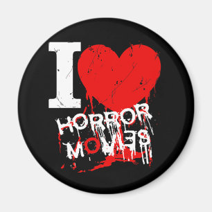I HEART HORROR MOVIES MAGNET