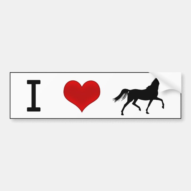I Heart Horses Bumper Sticker (Front)