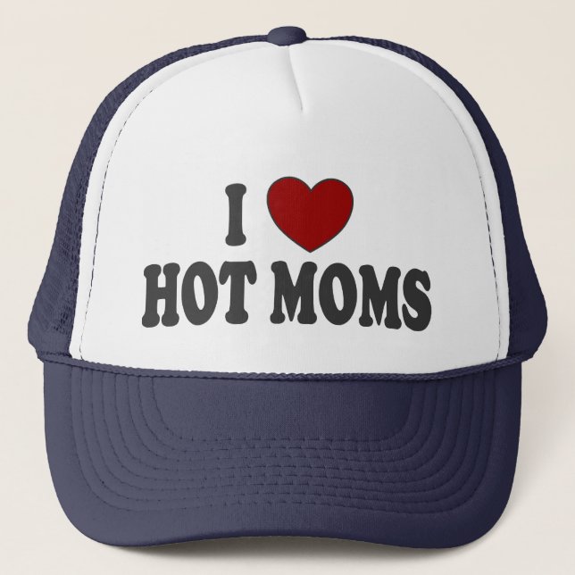 I Heart Hot Moms Trucker Hat (Front)