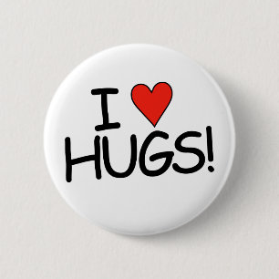 I "HEART" Hugs! 6 Cm Round Badge