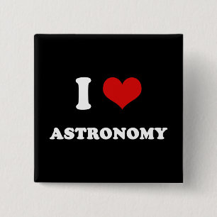 I Heart I Love Astronomy 15 Cm Square Badge