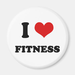I Heart I Love Fitness Magnet