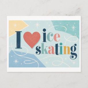 "I [Heart] Ice Skating" Postcard