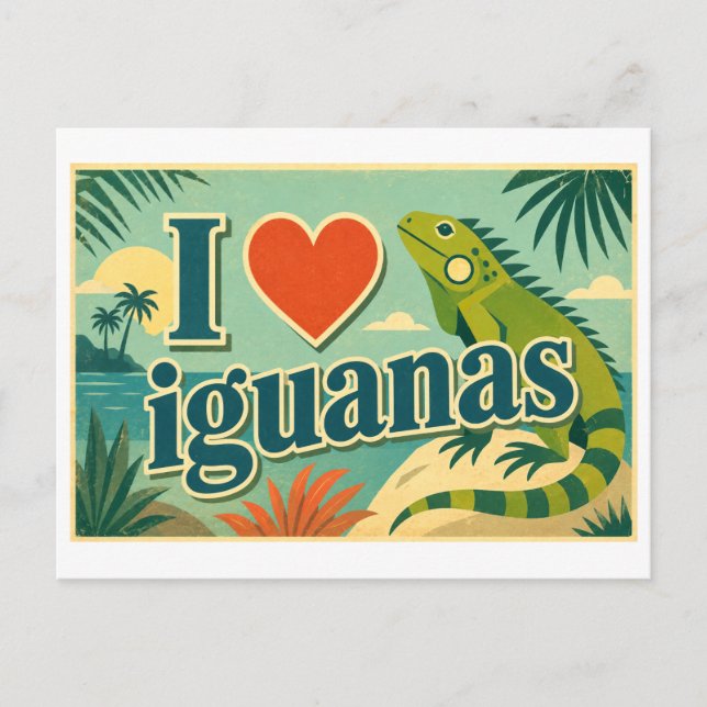 "I [Heart] Iguanas" Postcard (Front)