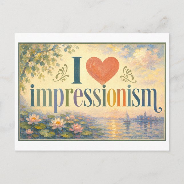 "I [Heart] Impressionism" Postcard (Front)