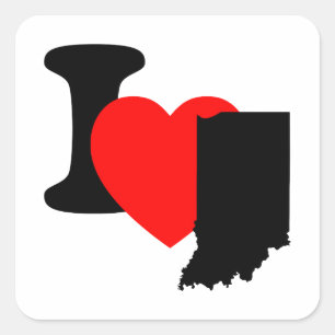 I Heart Indiana Square Sticker