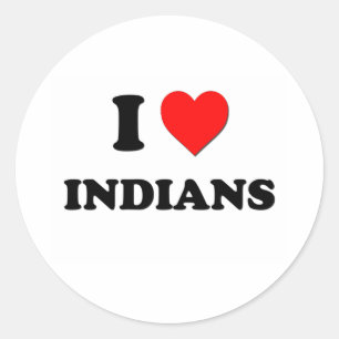 I Heart Indians Classic Round Sticker