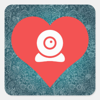 I Heart Installing Webcams Icon Square Sticker