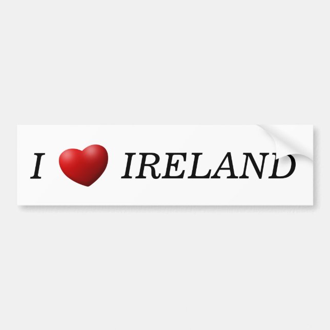 I Heart Ireland bscnt Bumper Sticker (Front)