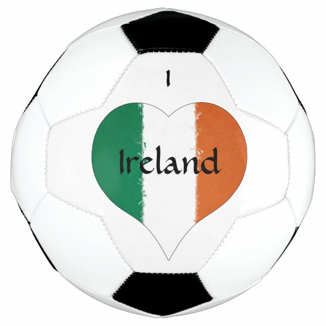 I Heart Ireland Irish Tricolor Flag Soccer Ball (Front)