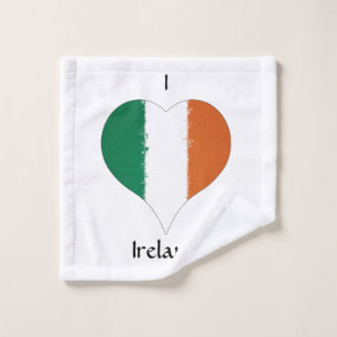 I Heart Ireland Irish Tricolor Flag Wash Cloth