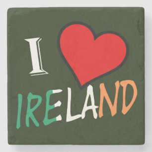 I Heart Ireland overlay coastercn Stone Coaster