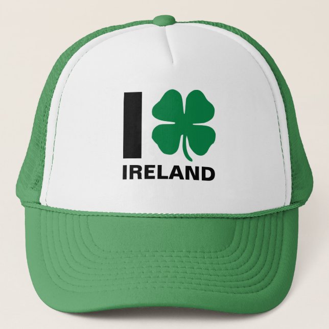 I [heart] Ireland - Shamrock Trucker Hat (Front)