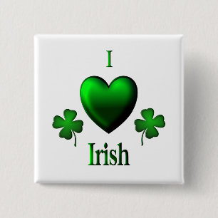 I Heart Irish 15 Cm Square Badge