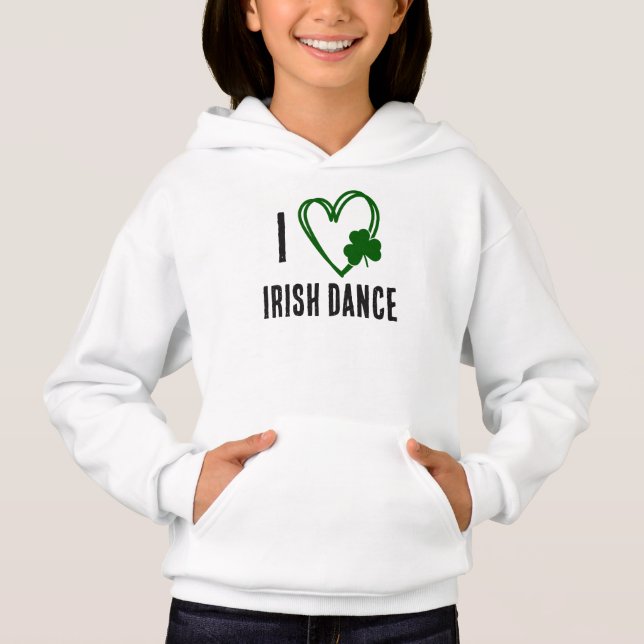 I Heart Irish Dance - Green Heart with Shamrock (Front)