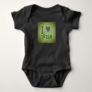 I Heart Irish Shamrock St. Patrick's Day Baby Bodysuit
