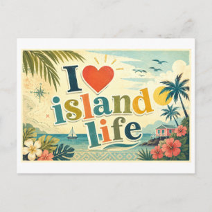 "I [Heart] Island Life" Postcard